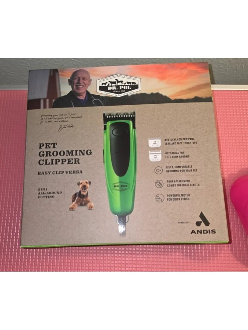 DR POL BY ANDIS EASY CLIP VERSA PET GROOMING CLIPPER KIT DOG HAIR TRIMMER
